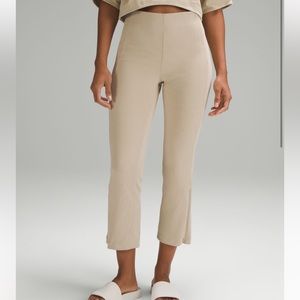 Lululemon ribbed softstreme zip leg high rise pant cropped